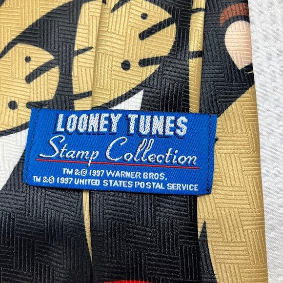 USPS Looney Tunes Stamp Collection 4" Neck Tie 1997 Taz Tasmanian Devil - Picture 5 of 9